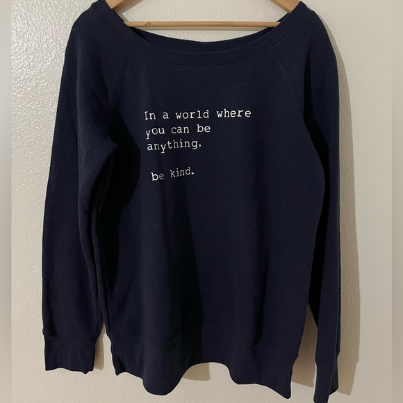 Om & Ah London “Be Kind” Cozy Pullover Black New Womens Size XXL - Picture 2 of 6